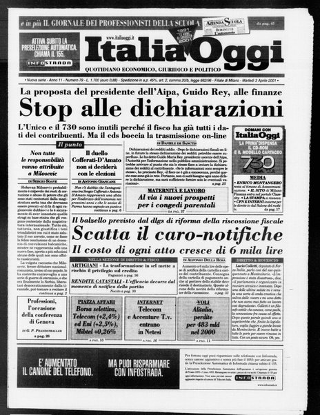 Italia oggi : quotidiano di economia finanza e politica